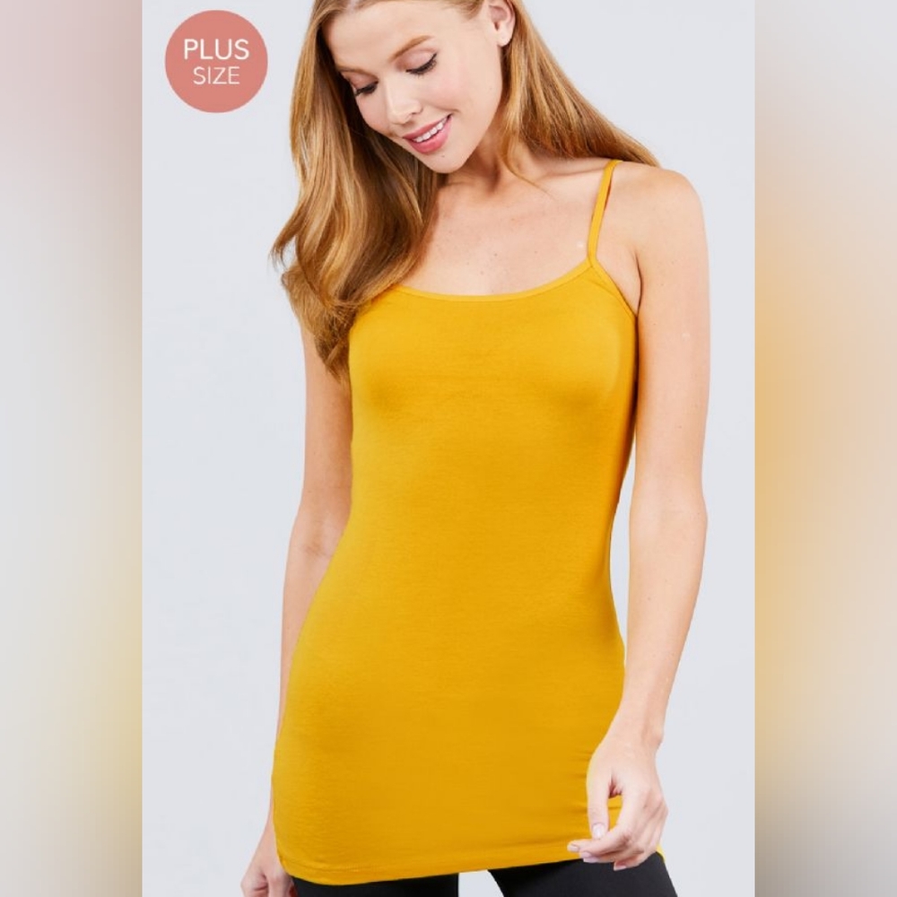 Active Basic Mustard Tunic Cami size 1x
